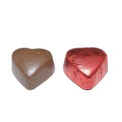 Fındık Pralin Dolgulu Kırmızı Sargılı Kalp Çikolata (Eko) 1kg