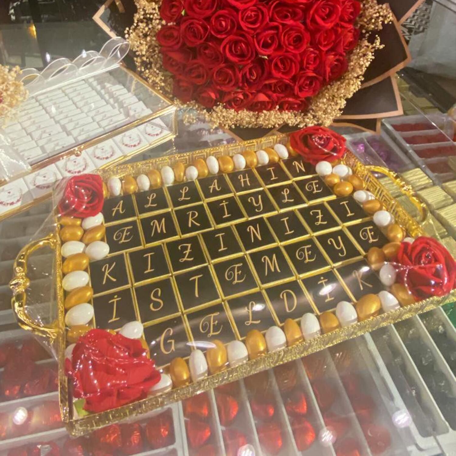 Allahın Emriyle Kızınızı İstemeye Geldik Tepsi + Gül