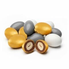 Badem Şekeri Draje Gold/Gri/Beyaz Mix