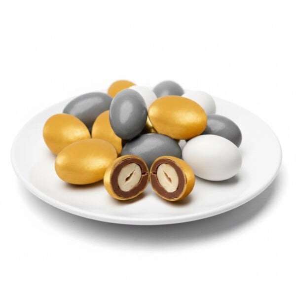 Badem Şekeri Draje Gold/Gri/Beyaz Mix