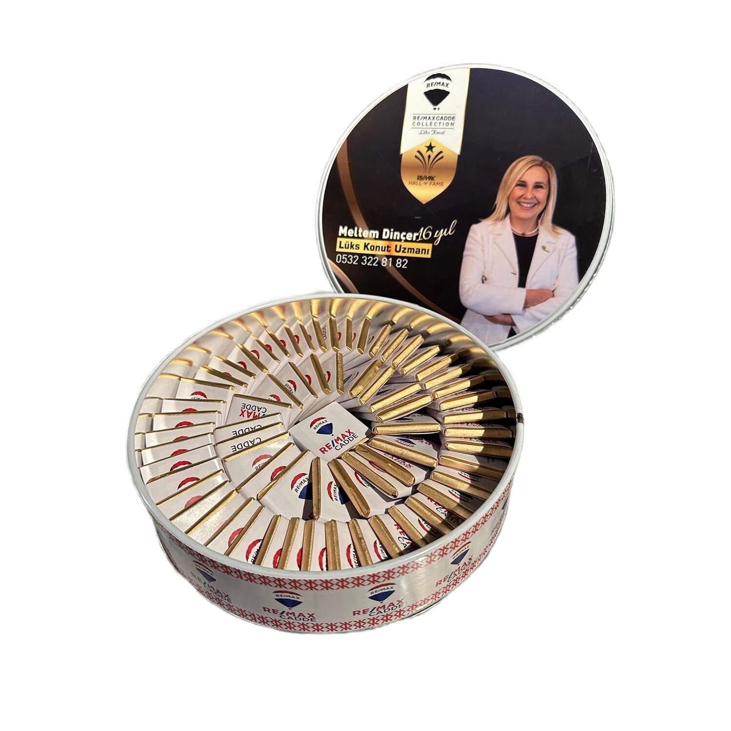 Logolu Hediyelik Teneke Çikolata Kutusu