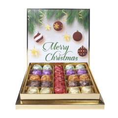 Yılbaşı Merry Christmas Temalı 25'li Sargılı Special Çikolata Kutusu (375gr)