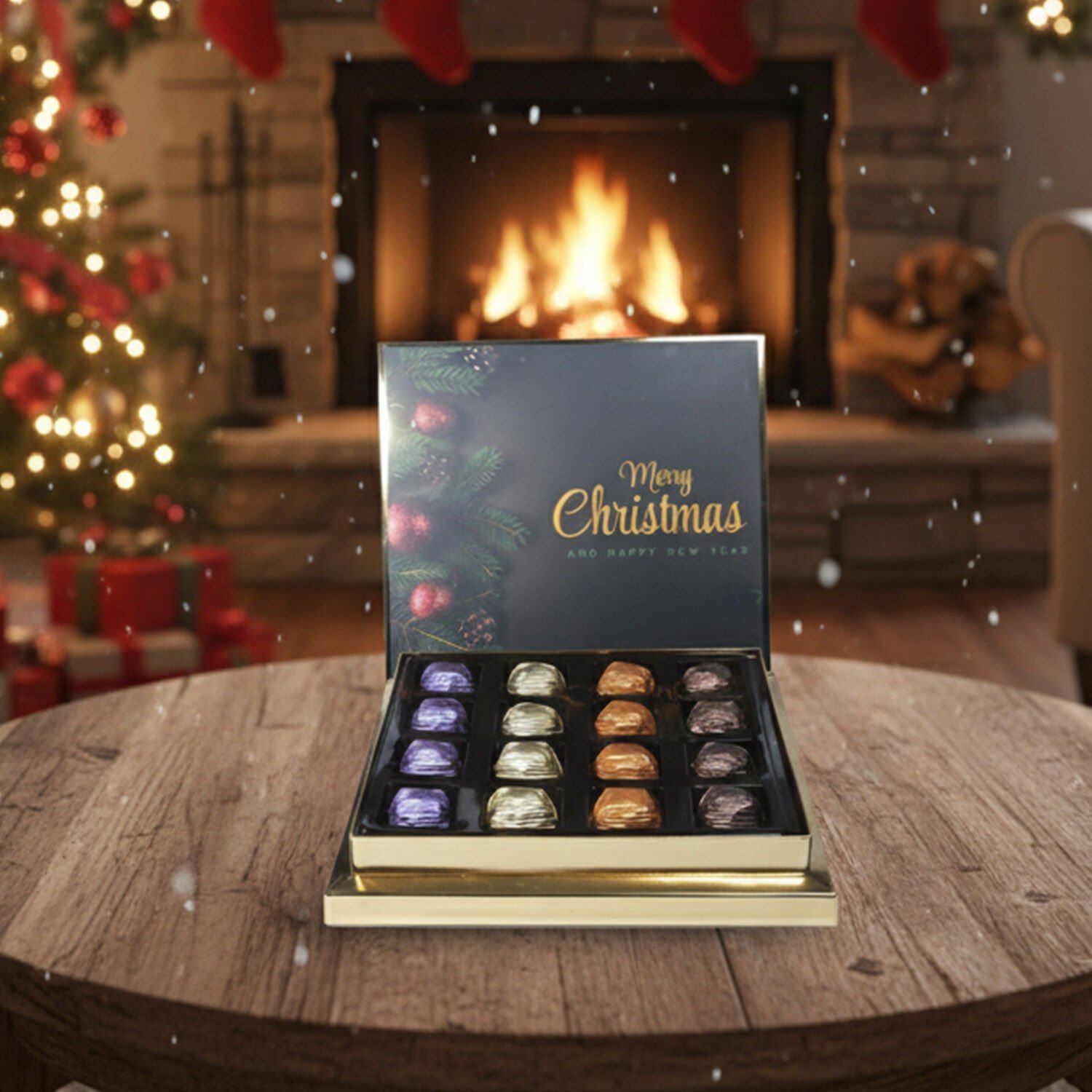 Yılbaşı Merry Christmas Temalı 16'lı Sargılı Special Çikolata Kutusu (240gr)