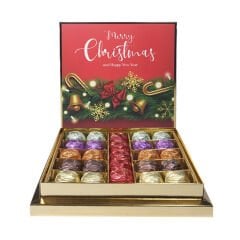 Yılbaşı Merry Christmas Temalı 25'li Sargılı Special Çikolata Kutusu (375gr)