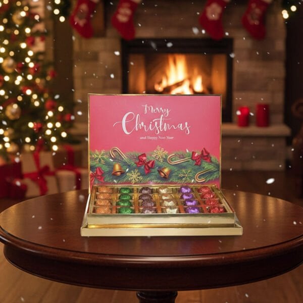Yılbaşı Merry Christmas Temalı 24'lü Sargılı Special Çikolata Kutusu (375gr)