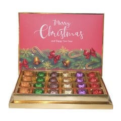 Yılbaşı Merry Christmas Temalı 24'lü Sargılı Special Çikolata Kutusu (375gr)