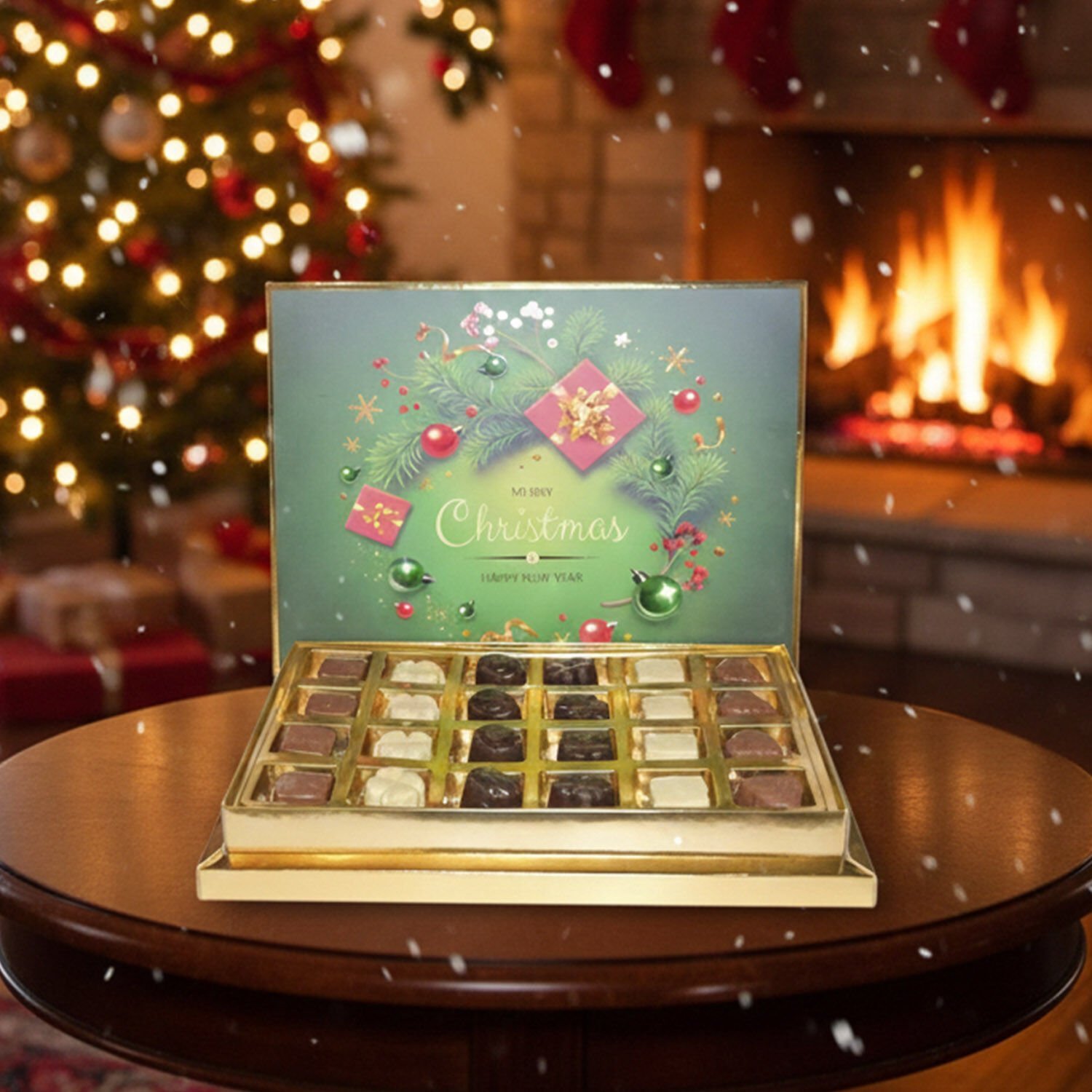 Yılbaşı Christmas Temalı 24'lü Special Çikolata Kutusu (375gr)