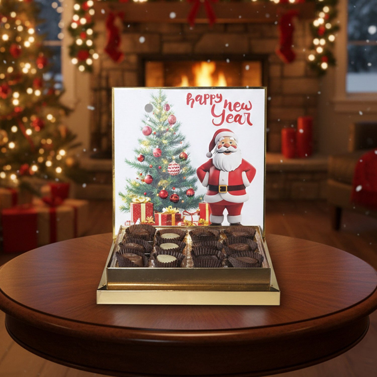 Noel Baba & Yılbaşı Ağaç Temalı 16'lı Special Çikolata Kutusu (240gr)