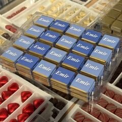 İsim Yazılı Erkek Bebek Madlen Çikolata